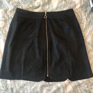 wayf black faux suede skirt